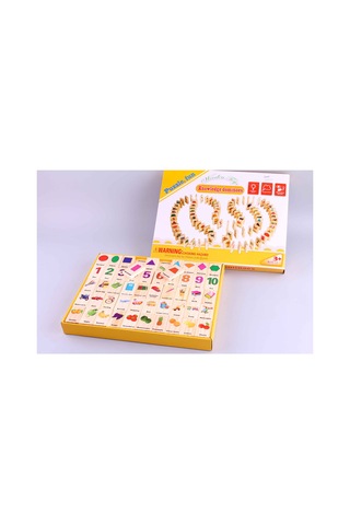 Ahşap Hayvan Figürlü Domino Bulmaca Öğrenme Oyuncağı Dil Eğitimi