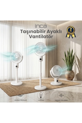 Iaf-01b Şarj Edilebilir Ayaklı Vantilatör 9000 Mah Bldc Sessiz Motorlu Uzaktan Kumandalı Yükseklik Ayarlı Fan