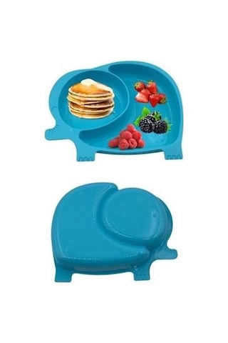 Mama Kabı Sevimli Fil Model Bebek Çocuk İçin Desenli Bölmeli Yemek Bebek Mama Kabı Tabak Çok Renkli