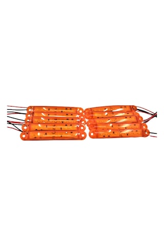 10 Adet Turuncu Parmak Lamba 9 Led Su Geçirmez 12v 24v Emir