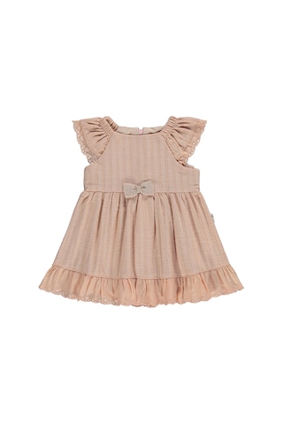 Civil Baby Fiyonk Nakış 6-18 Ay Elbise - Pembe GÜL KURUSU