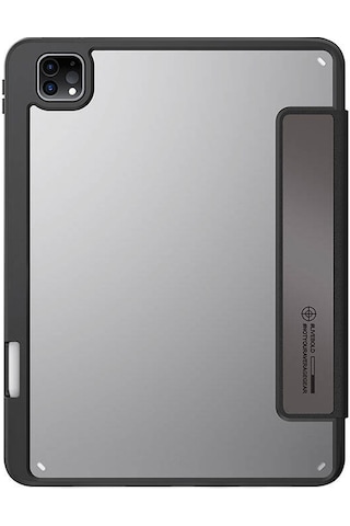 Apple Uyumlu iPad Pro 11 2024 Kılıf Skinarma Holografik Tasarımlı Arkası Şeffaf Magnetik Kira Kobai Kılıf Füme