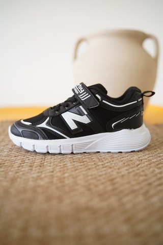 Daxtors D0130 Cırtlı Çocuk Unisex Sneaker Spor Ayakkabı Siyah-beyaz
