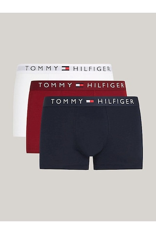 Tommy Hilfiger Erkek 3'lü Trunk Boxer Seti-7324 Mavi