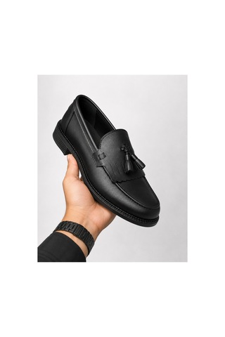 Yalçın Erkek Siyah Püsküllü Loafer Ayakkabı Klasik Günlük Rahat Bağcıksız Mokasen Casual Siyah - 905434114 Siyah