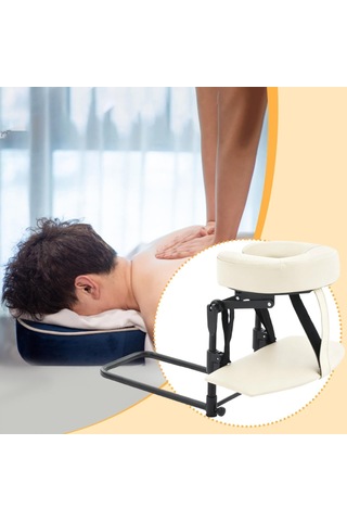 Merıglare Ev Masaj Seti Yüz Yastık Kafalık, Ayarlanabilir Eğimli Yatak İçin Ergonomik Masaj Kafalık, Ameliyat Sonrası Bakım Ve Spa İçin Pu Süngerden Yapılmış, Bej Beyaz