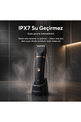 Erkek Bakım Seti Yüz Saç Sakal Vücut Tıraş Makinesi Islak Kuru Ipx7 Su Geçirmez Seramik Bıçak Şarj Standlı Hassas Bölge Duşa Uygun Kablosuz Cilt Koruma Sistemi 2 Yıl Garanti