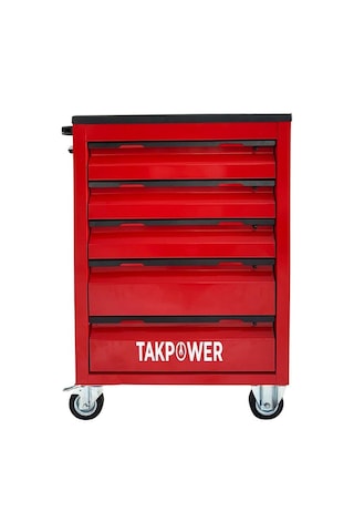 Takpower 5 Çekmeceli Boş Takım Arabası Kırmızı