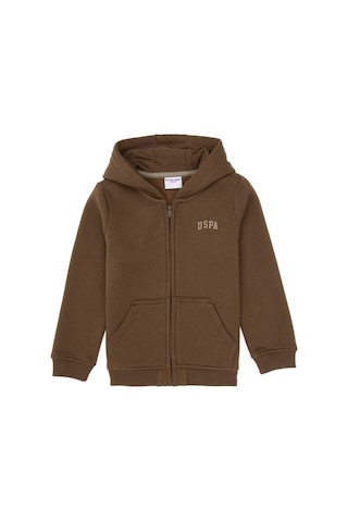 U.S. Polo Assn. Erkek Çocuk Haki Fermuarlı Kapüşonlu Sweatshirt 50313852-VR027