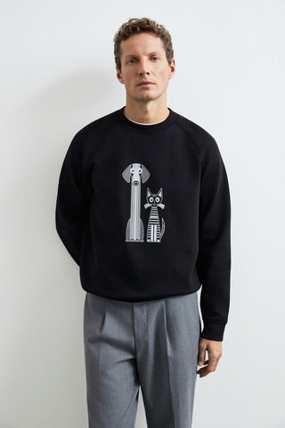 Lufian Alfred Erkek Sweatshirt Siyah Siyah 112030203100100