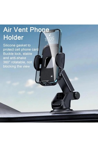 Telefon Tutucu Araç Otomatik Klipsli Araba Telefon Tutucu Ayarlanabilir Cam Ve Torpido Için Yüksek Kalite Tutucu Diğer