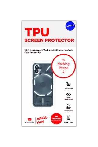Nothing Phone 2 Mat Arka Ve Yan Kaplama Koruyucu Hd Film