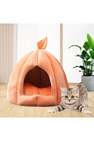 Suntek Mağara Pet Yatak Köpek Çadırı Turuncu-35x35x35cm