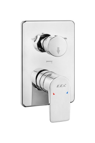 Eca Dalia Yuvarlak Ankastre Gömme Banyo Bataryası Duş Seti Tüm Parçalar Dahil 30x30 Krom