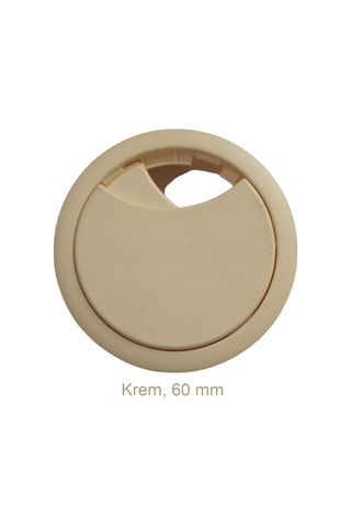 Adilon Masa Üstü Kablo Kanalı Deliği Kapağı Krem Masa Kapağı 6 Cm