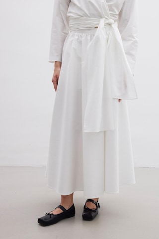 Manuka Volanlı Premıum Etek Ekru