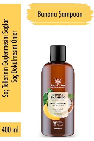 Ashley Joy Niacinamide & Keratin Banana Şampuan 400 ML + Saç Kremi 250 ML + Serum 100 ML