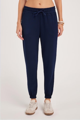 Tudors Kadın Relax Fit Rahat Kesim Modal Kumaş Beli Bağlamalı Lastikli Jogger Lacivert Eşofman Altı-39588