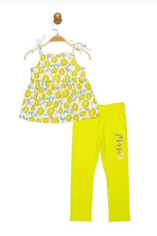 Minnie Mouse Lisanslı Sarı Kız Çocuk Tayt Bluz Takım Mn17471 Sarı