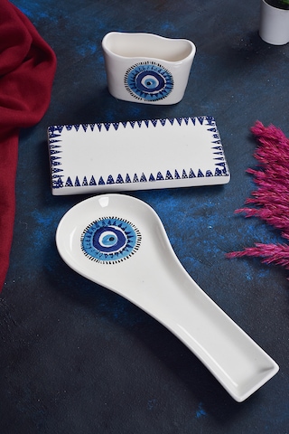 Piatti Naturali 3 Lü Mutfak Seti Nazar Kaşık Altlığı Süngerlik Yağdanlık