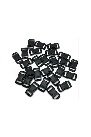 Parakord Bileklik Için 3''8 Plastik Klips Bileklik Kilidi 100 Ad Siyah