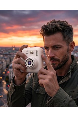 Eğlenceli Baskılı Çocuk Fotoğraf Makinesi Video Çekim 4 Rulo Kağıt 5 Glblseme - 17 Kalem Set