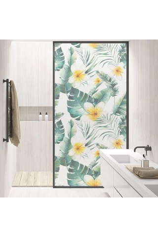 Pazly Tropikal Suntek Stil Lekeli Gizlilik Filmi Etiket Cam Buzlu 2. Sl Ahşap