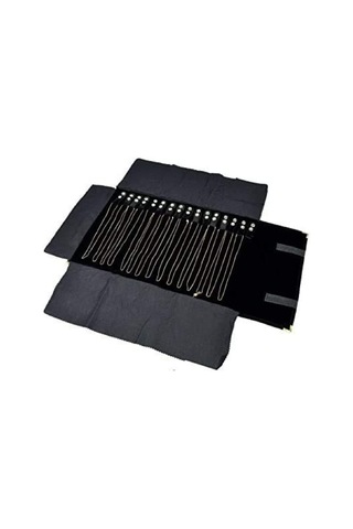 Springsun Yolculuk İçin Kadife Kuyumluk Saklama Çantası - 16 Tane Kolye/bilezik Bölmesi İle Dolaşım Kolaylığı Ve Korumalı Tasarım Siyah Berdo