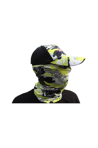 Captain Fisherman Style Camo Green Set Cap+eldiven+kolluk+buff Yeşil