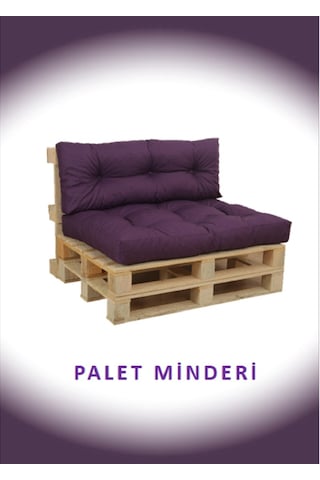 Dış Ve Iç Mekan Yer&palet Minderi Minder Seti Takımı 2 Li Mor