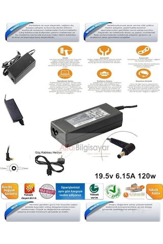 Alfabilgisayar Msi Uyumlu Ge70 N285 Adaptör Şarj Cihazı 19.5V 6.15A 120W