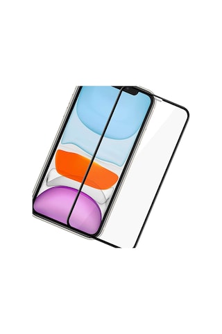 Apple Uyumlu   iPhone 11 Siyah 5D Tam Kaplayan Ekran Koruyucu Cam