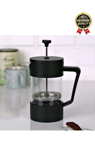 Premium Kalite Dayanıklı Isıyı Koruyan Filtre Kahve Bitki Çayı Demleme Siyah French Press 200 Ml Çok Renkli