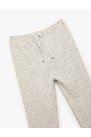 Koton Pamuklu Kaşkorse Beli Lastikli Basic Uzun Tayt Gri 6wmg40038ak Gri