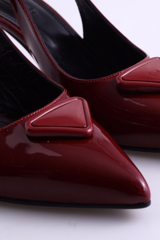 5in1Canpolat Vişne Sivri Burun Topuklu Slingback 24020-vişne Bordo