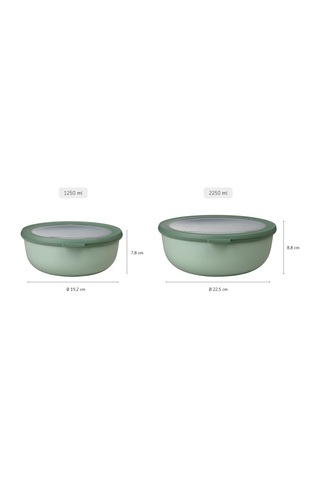 Mepal Cirqula Yuvarlak Çok Amaçlı Kase Nordic 2250 Ml Hacim Çıkarılabilir Kapaklı Kırı Sku: Smg8690010212139 Açık