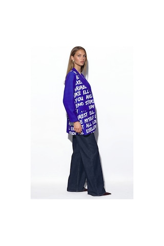 Hiccup Msn Oversize Krep Blazer Ceket Kobalt Mavisi