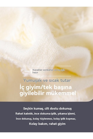 Erkek Sonbahar Ve Kış Düz Renk Kalın Yuvarlak Yaka Kazak Yeşil