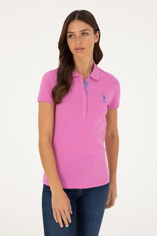 U.S. Polo Assn. Kadın Pembe Basic Polo Yaka Tişört 50280060-VR037