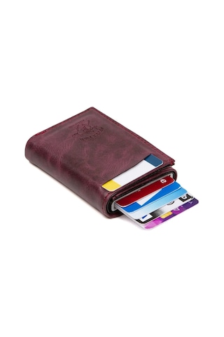 Tuldar Erkek Rfıd Otomatik Çekim Koruyucu Mekanizmalı Kağıt Para Bölmeli Hediyelik Kartlık Cüzdan Tul601 - Mor