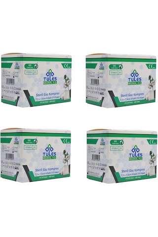 Tules Steril 7.5 x 7.5 CM Gaz Kompres Spanç 400 Adet 5'li