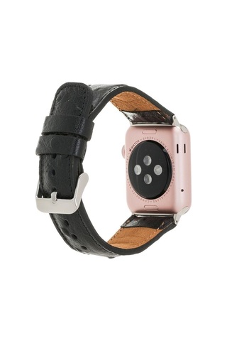 Bloominband Charcoal Noir Deri Apple Watch Uyumlu Kordonu-44/45/46/49mm