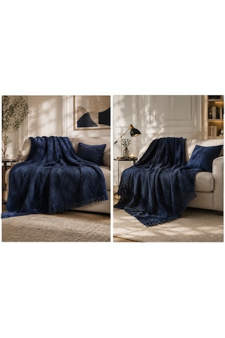 Kapreo Home Oceanwave Çok Amaçlı Örtü 170 X 200 Lacivert