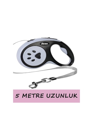 Gobypet Makaralı Tasma, 5 Metre İp Otomatik Tasma, Otomatik Şerit Köpek Gezdirme Tasması, Köpek Tasması, Otomatik