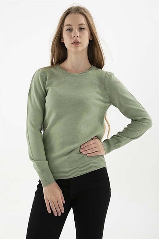 Fashion Friends Kadın Bisiklet Yaka Kazak 23k0245k1 Çağla Çağla Yeşili