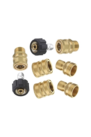 Singree Yüksek Basınçlı Temizlik Makinesi Adaptör Seti - 8 Parça Pirinç Bağlantı Uçları