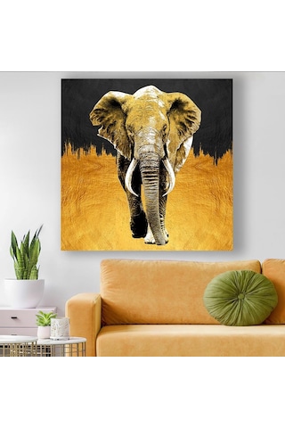 Gold Siyah Modern Fil Kanvas Tablo