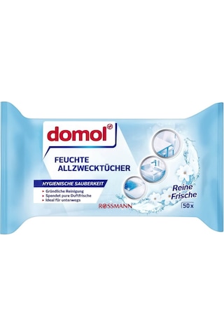 Domol Ferah Çok Amaçlı Islak Temizlik Bezi 50'li Domol Ferah Çok Amaçlı Islak Temizlik Bezi 50'li