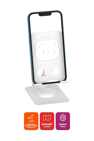 Polosmart Psm145 Telefon Tablet Standı 360 Ayarlanabilir 1000g Taşıma Kapasiteli Beyaz