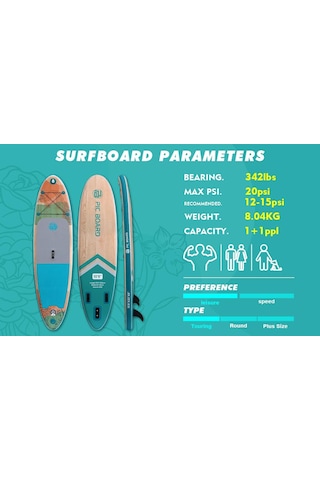 Wooden Girl Stand Up Paddle Board 320x82x15 Cm Ölçülerinde